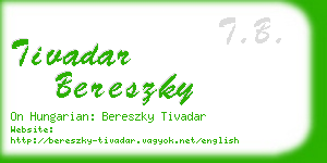 tivadar bereszky business card
